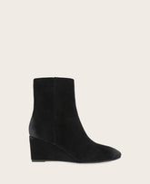 GENTLE SOULS - Nash Suede Side Zip Wedge Bootie | Kenneth Cole BLACK SUEDE