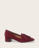 Shop Women's Glova Suede Tassel Heel – Wine | Gentle Souls | Kenneth Cole WINE SUEDE