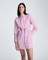 Striped Poplin Drop Shoulder Short Shirt Dress | Kenneth Cole CANDY PINK MULTI