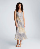Printed Sequin Mesh Maxi Slip Dress | Kenneth Cole PASTEL YELLOW MULTI