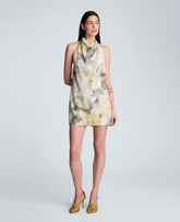 Cowl Mock Neck Dress | Kenneth Cole PASTEL YELLOW MULTI
