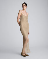 Shop Metallic Slip Maxi Dress Soft Amber | Kenneth Cole | Kenneth Cole SOFT AMBER