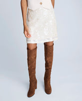 Shop Sequin Pull On Mini Skirt in Oyster | Kenneth Cole | Kenneth Cole OYSTER