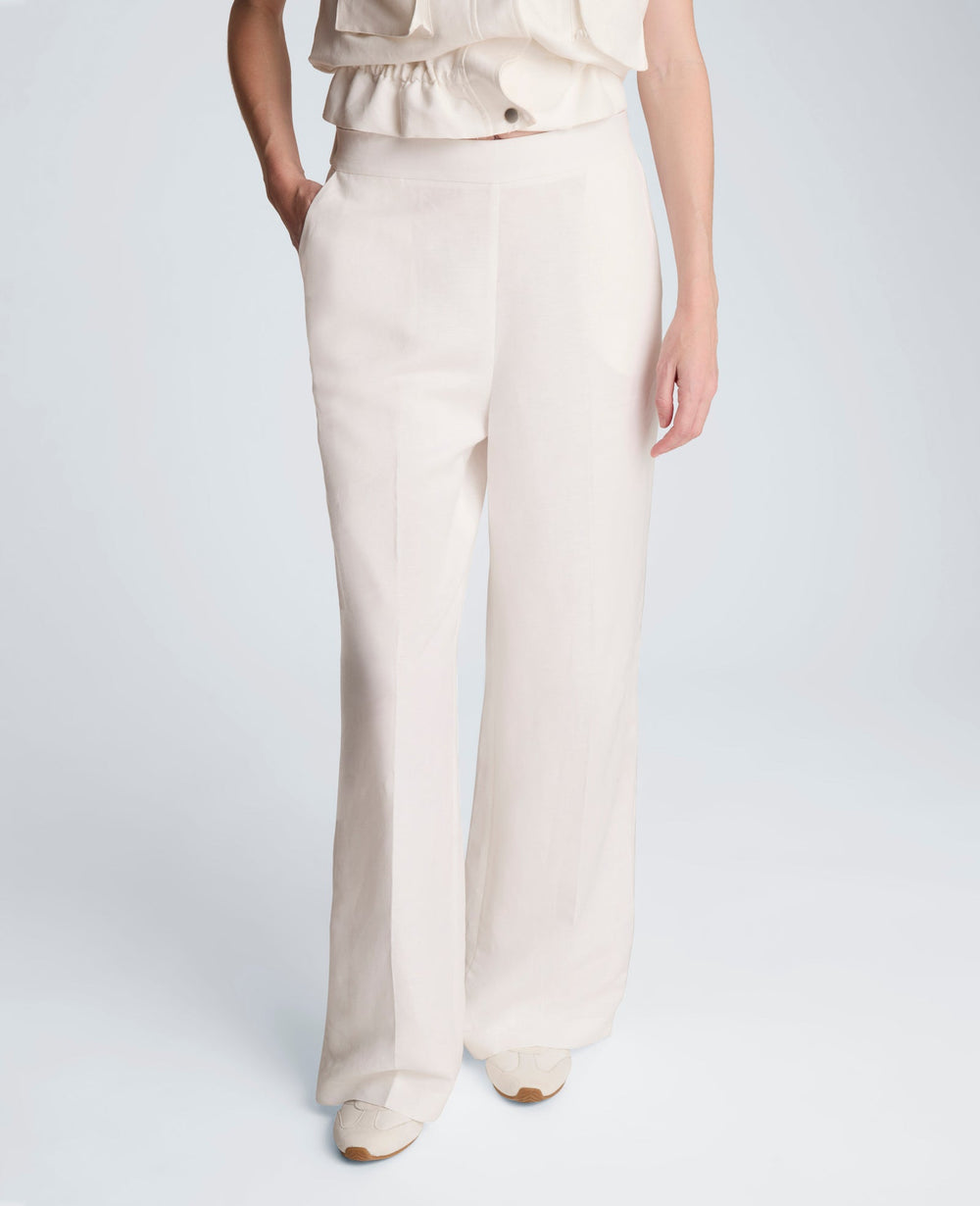 Pull On Wide Leg Linen Pant | Kenneth Cole PURE WHITE