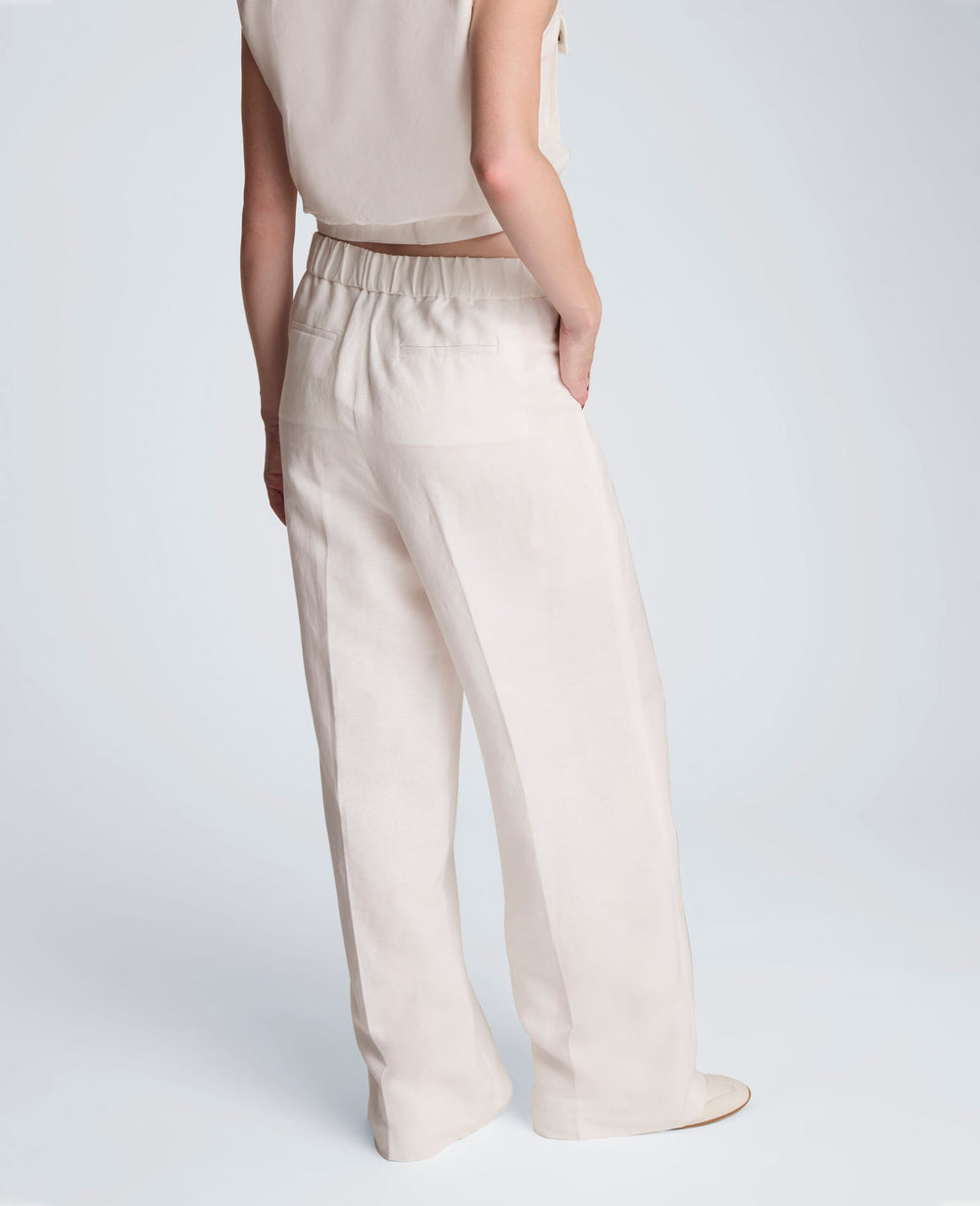 Pull On Wide Leg Linen Pant | Kenneth Cole PURE WHITE