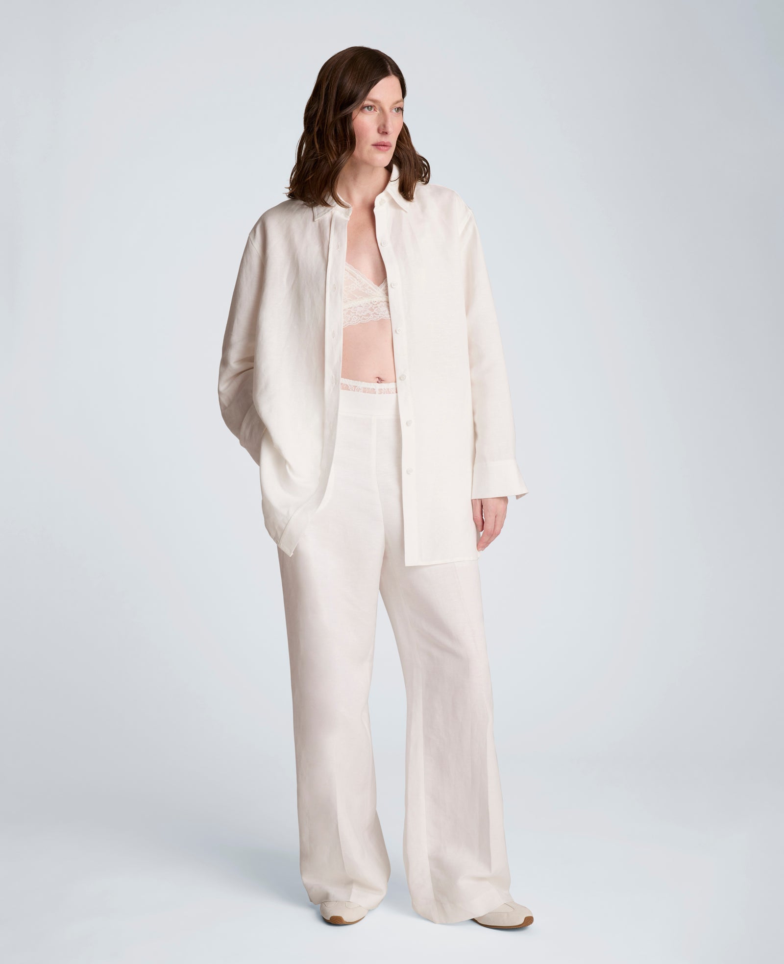Pull On Wide Leg Linen Pant | Kenneth Cole PURE WHITE