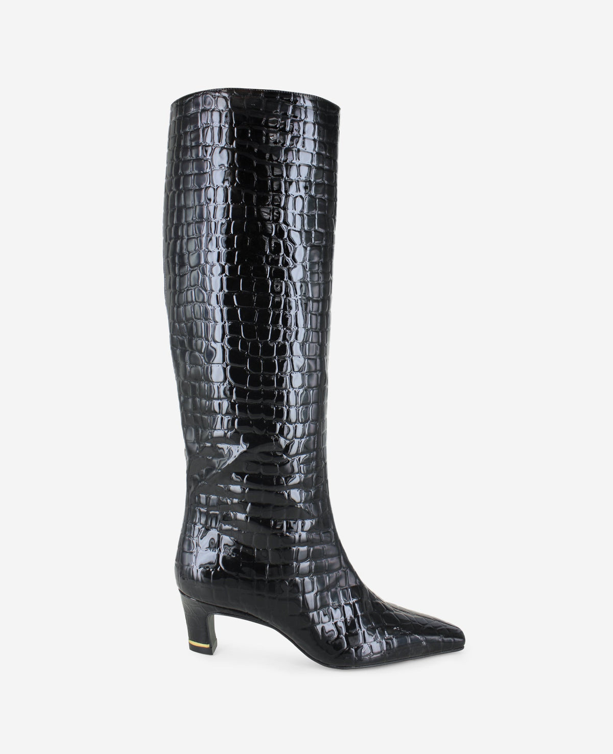 Shop Rubia Black Croco Patent Tall Heel Boot | Kenneth Cole | Kenneth Cole BLACK CROCO