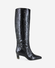 Shop Rubia Black Croco Patent Tall Heel Boot | Kenneth Cole | Kenneth Cole BLACK CROCO