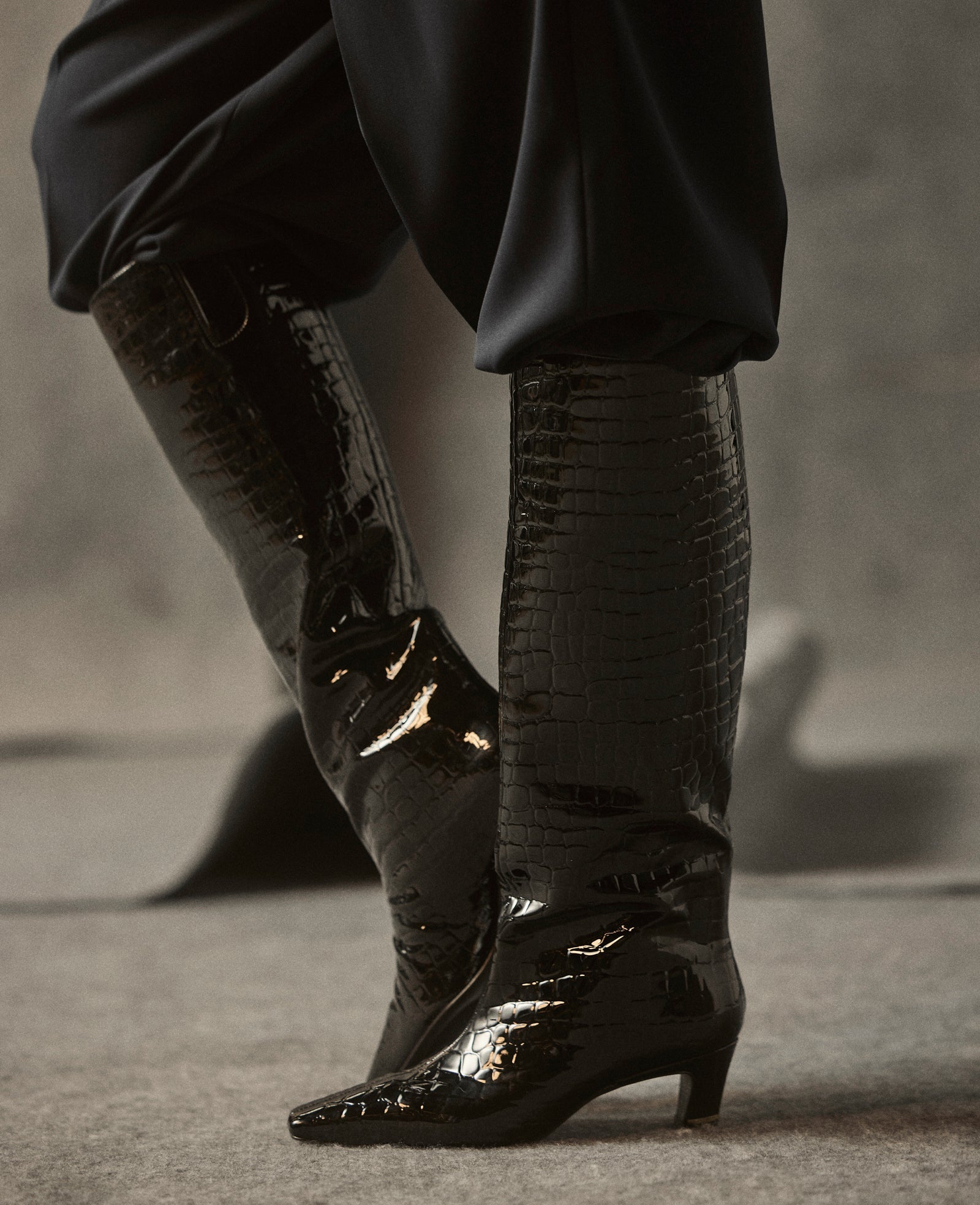 Shop Rubia Black Croco Patent Tall Heel Boot | Kenneth Cole | Kenneth Cole BLACK CROCO
