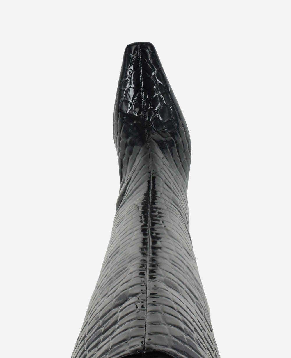 Shop Rubia Black Croco Patent Tall Heel Boot | Kenneth Cole | Kenneth Cole BLACK CROCO