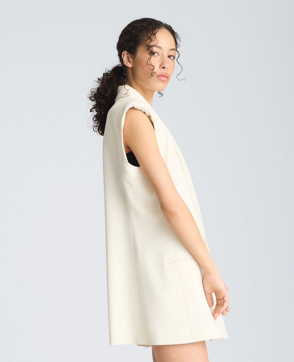 Vest Mini Dress with Shawl Collar | Kenneth Cole OYSTER