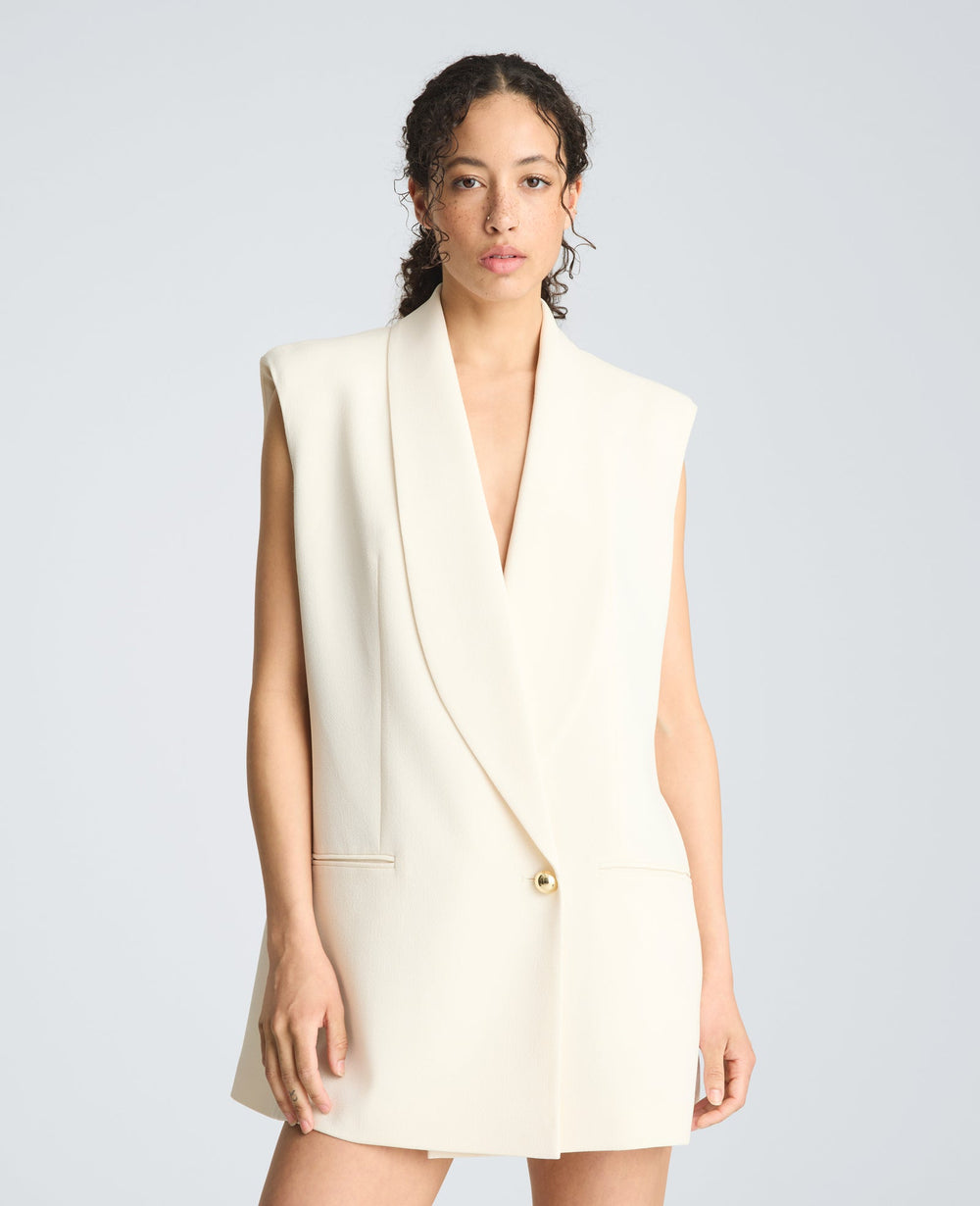 Vest Mini Dress with Shawl Collar | Kenneth Cole OYSTER