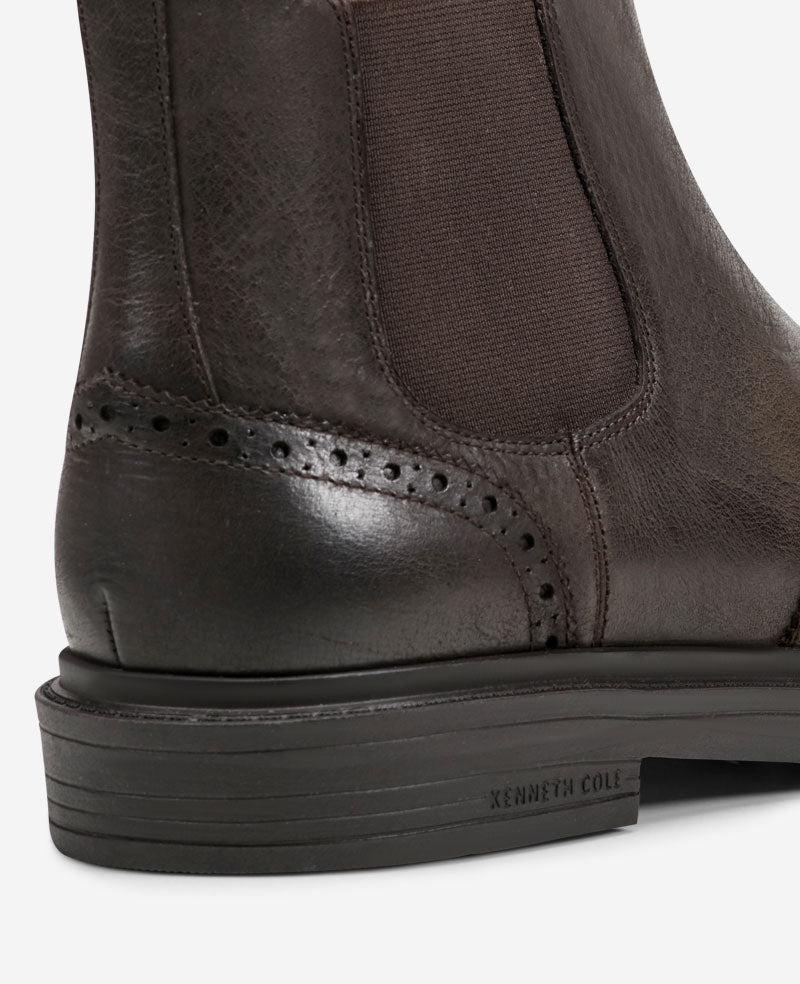 Frank Double Gore Wingtip Chelsea Boot | Kenneth Cole MOCHA LEATHER