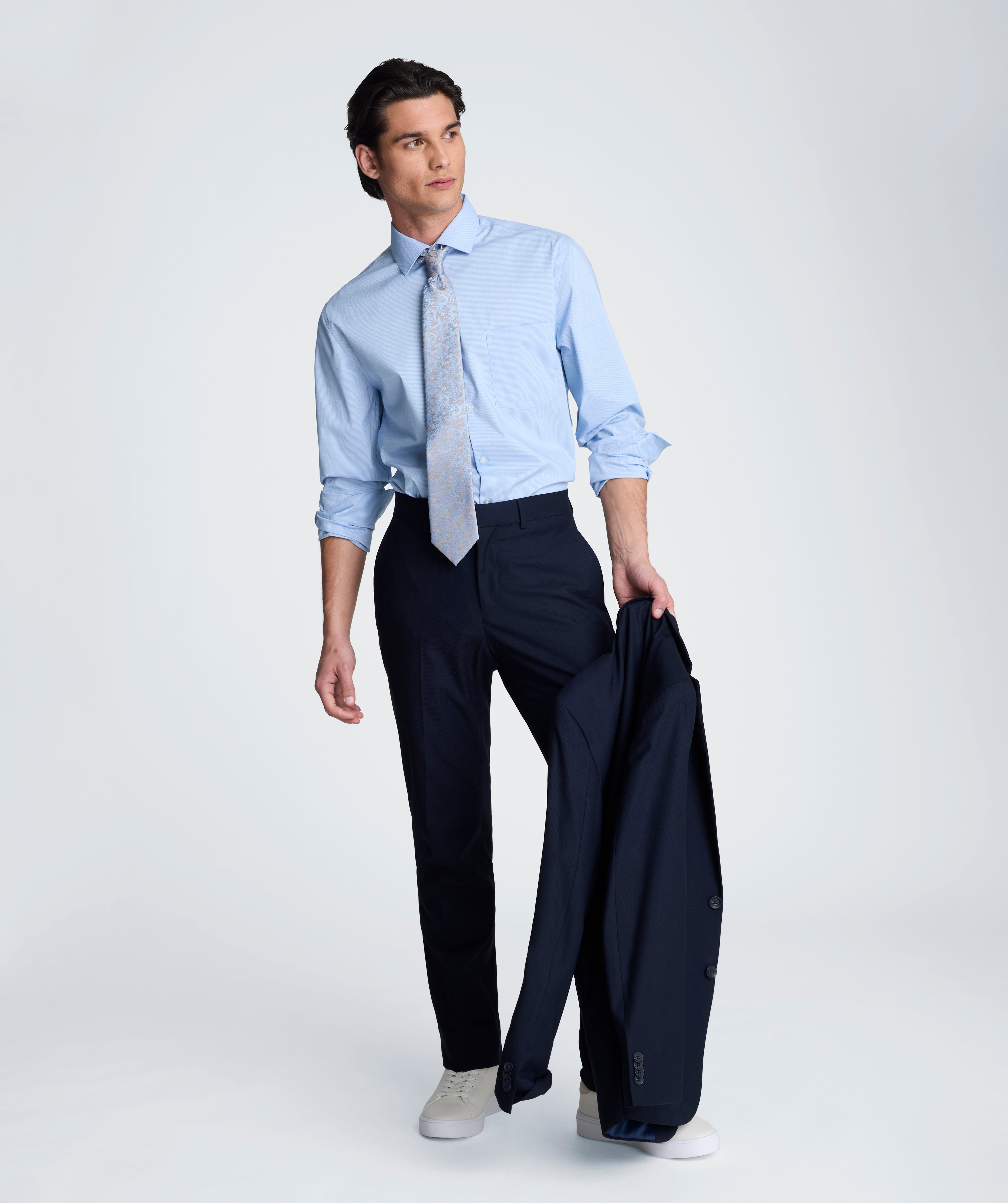 REACTION - Slim Fit Flex Stretch Dress Shirt | Kenneth Cole BLUE STRIPE