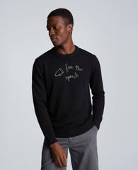 Shop Free The Speech Cotton Sweater, Black | Kenneth Cole | Kenneth Cole BLACK