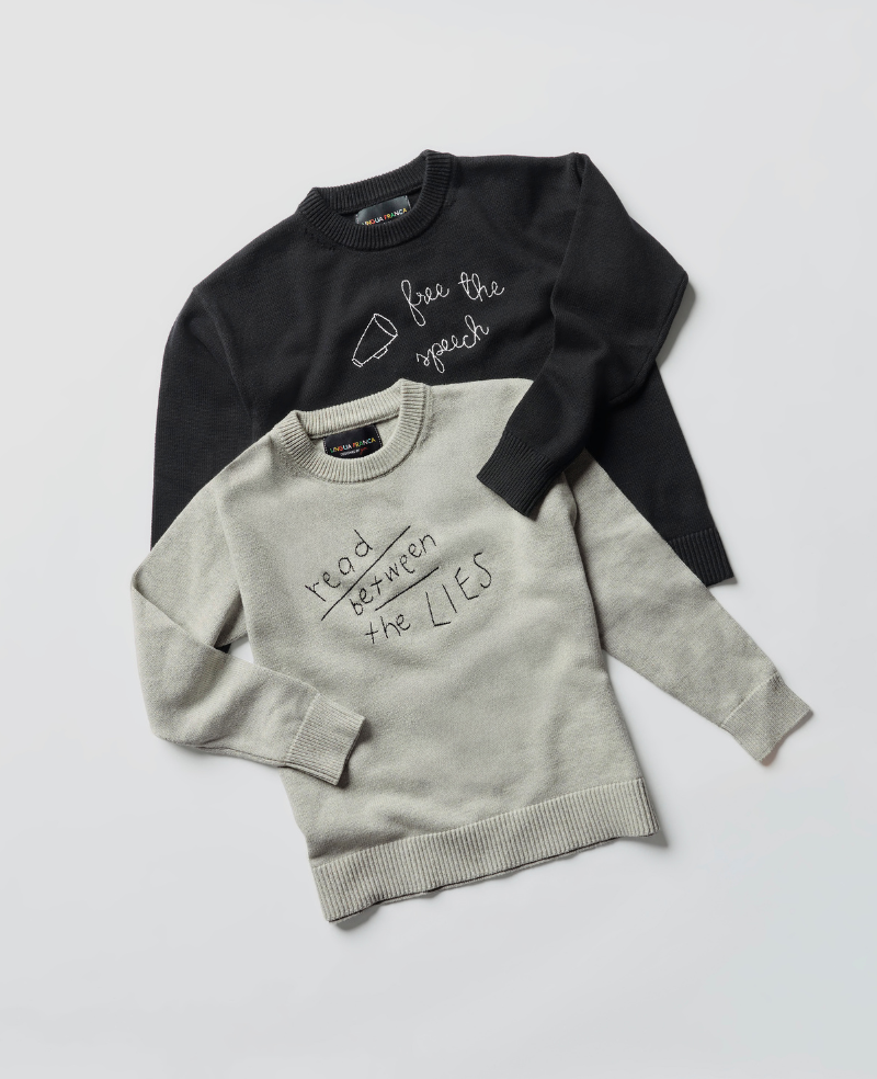 Shop Free The Speech Cotton Sweater, Black | Kenneth Cole | Kenneth Cole BLACK