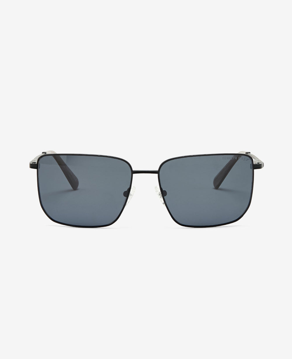 Square Titanium Sunglasses | Kenneth Cole BLACK