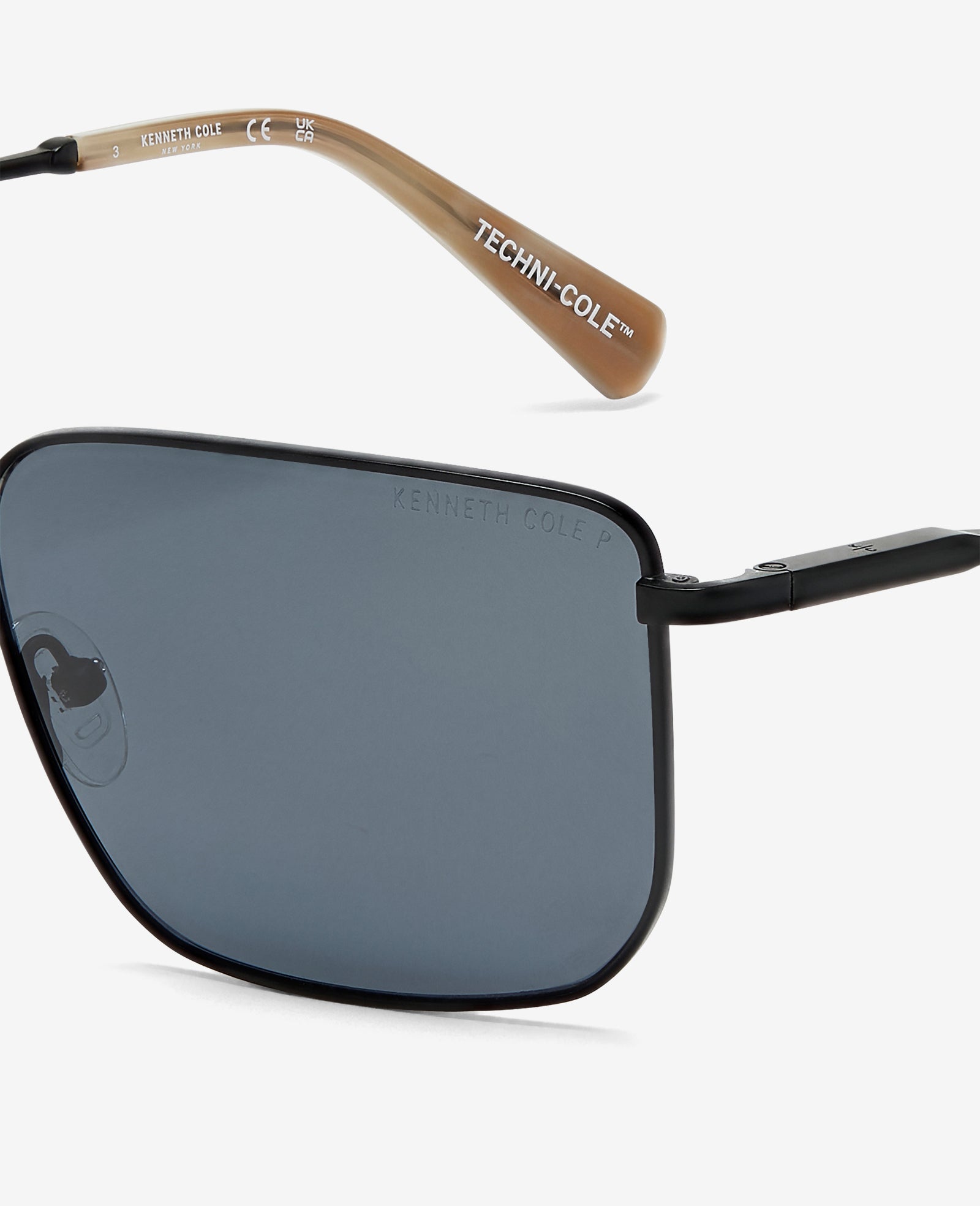 Square Titanium Sunglasses | Kenneth Cole BLACK
