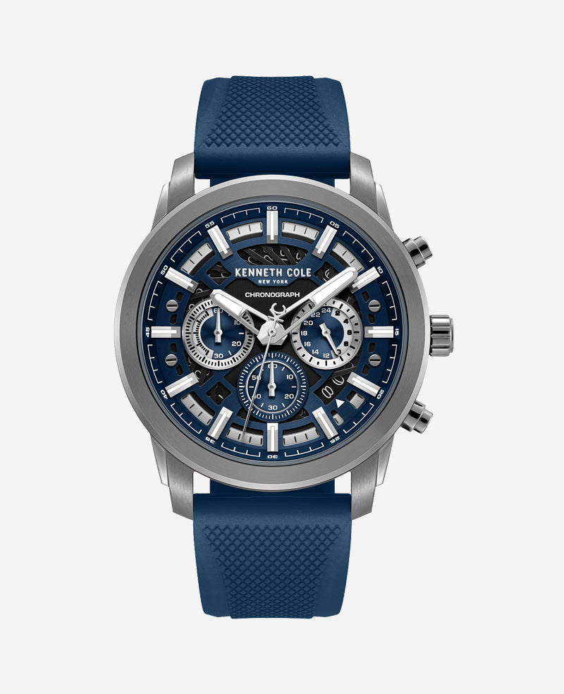 Chronograph Sport Watch – Blue Silicone Strap | Kenneth Cole | Kenneth Cole BLUE