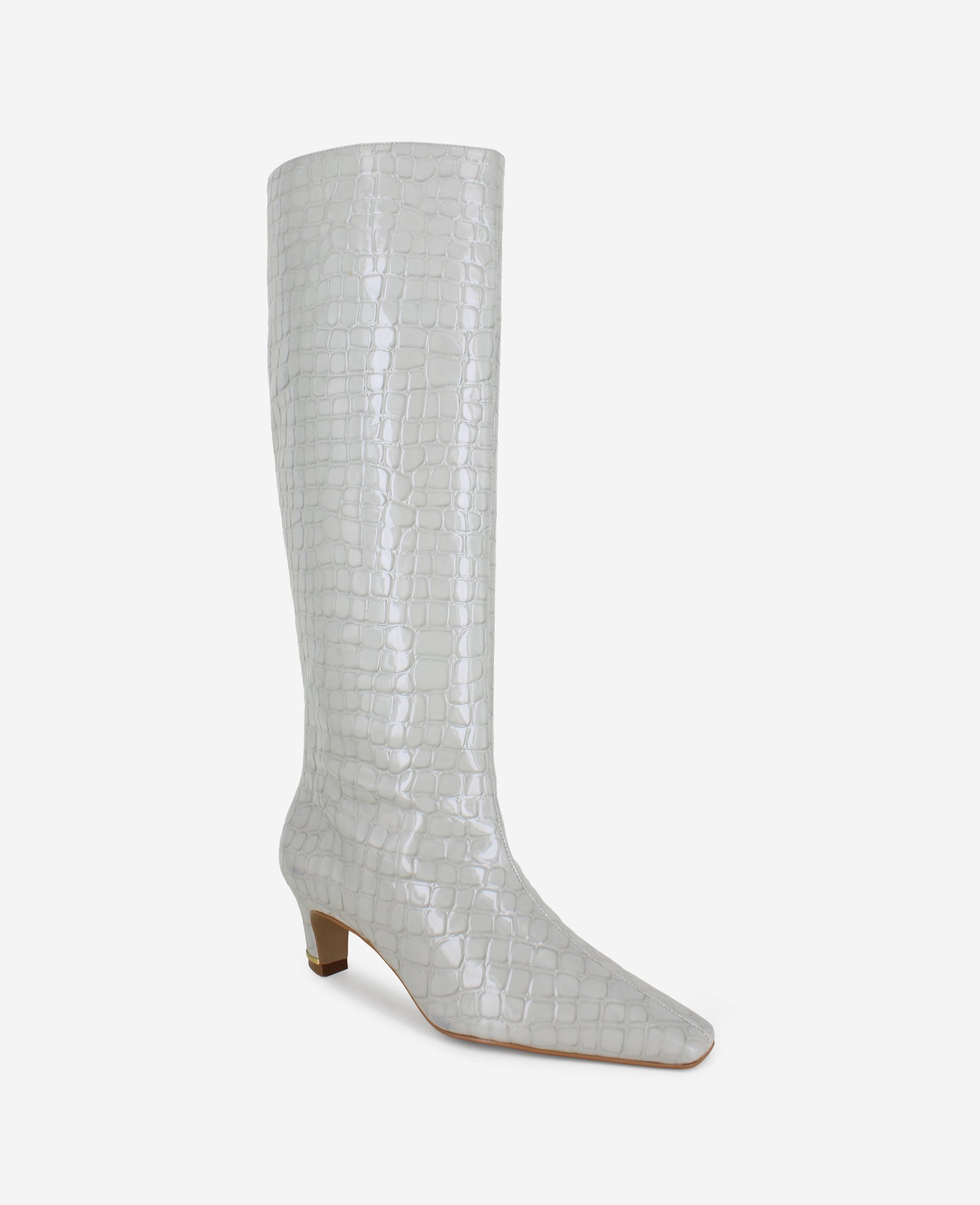 Rubia Light Grey Croco Patent Tall Boot | Kenneth Cole | Kenneth Cole LIGHT GREY CROCO