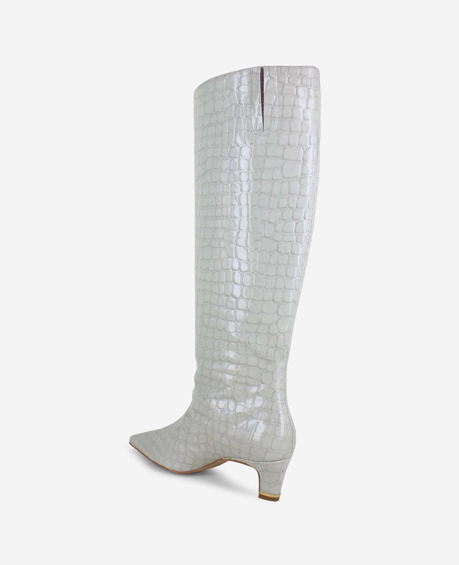 Rubia Light Grey Croco Patent Tall Boot | Kenneth Cole | Kenneth Cole LIGHT GREY CROCO