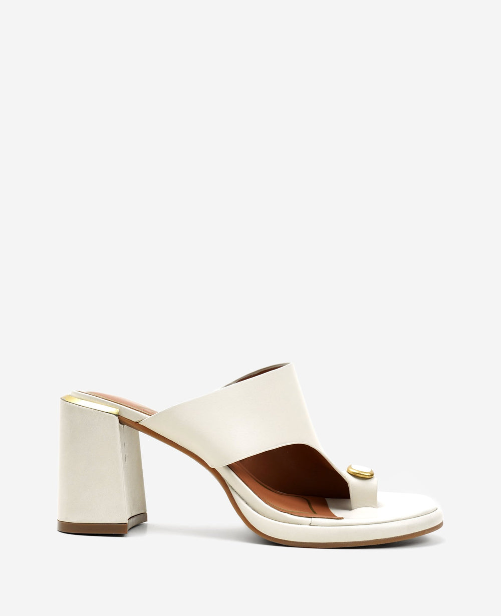 Syndika Leather Stone Toe Ring Heeled Sandal | Kenneth Cole ECRU LEATHER