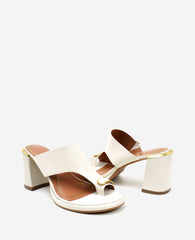 Syndika Leather Stone Toe Ring Heeled Sandal | Kenneth Cole ECRU LEATHER