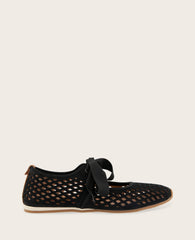 GENTLE SOULS - Annalise Perforated Nubuck Ribbon Tie Ballet Sneaker | Kenneth Cole BLACK NUBUCK
