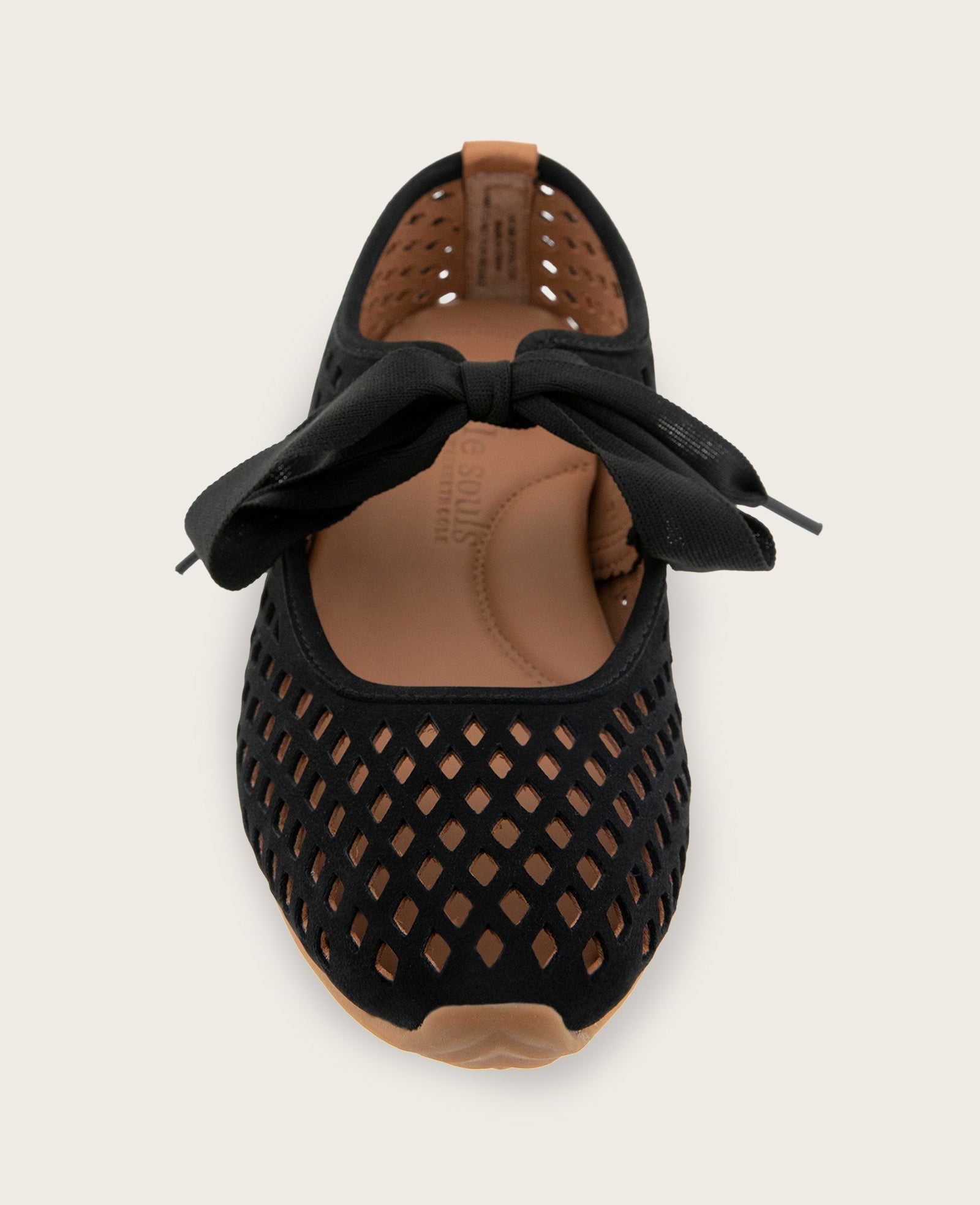 GENTLE SOULS - Annalise Perforated Nubuck Ribbon Tie Ballet Sneaker | Kenneth Cole BLACK NUBUCK