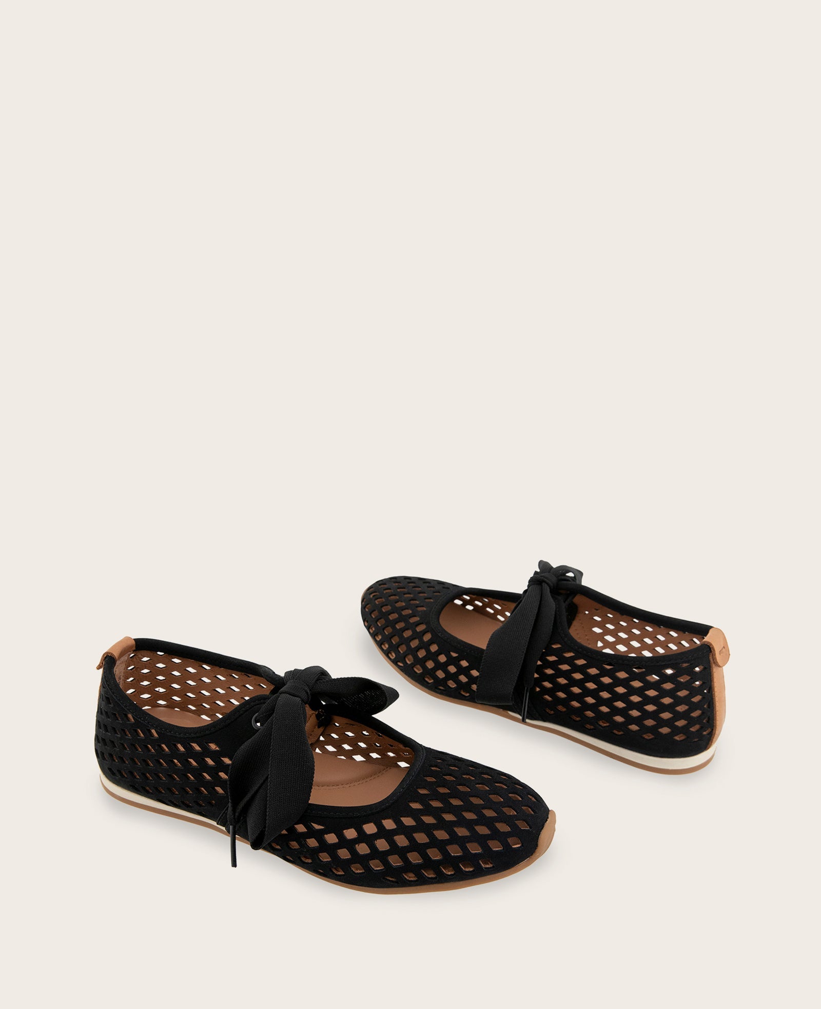 GENTLE SOULS - Annalise Perforated Nubuck Ribbon Tie Ballet Sneaker | Kenneth Cole BLACK NUBUCK