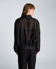Collared Sheer Bomber Jacket | Kenneth Cole BLACK
