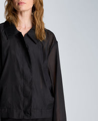 Collared Sheer Bomber Jacket | Kenneth Cole BLACK