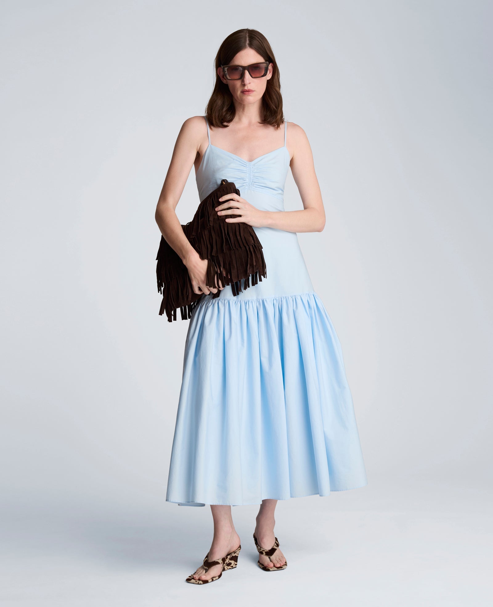 Sweetheart Bubble Flounce Midi Dress | Kenneth Cole TRANQUIL BLUE