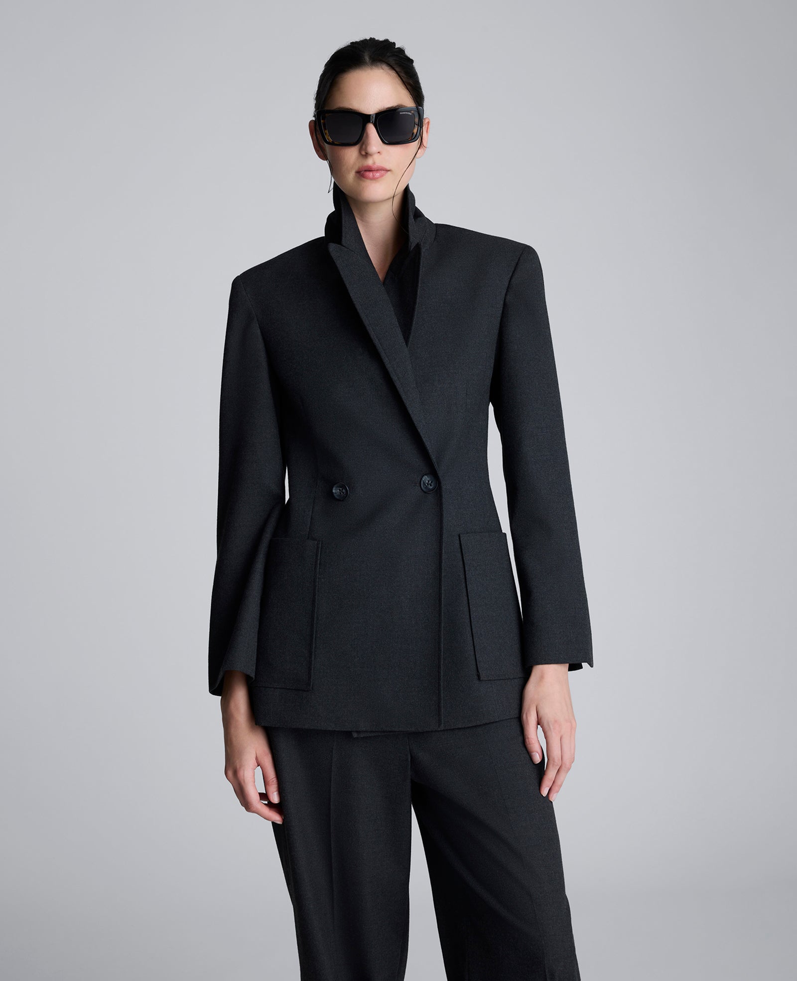 Flannel Double Breasted Jacket | Kenneth Cole CHAR COLE
