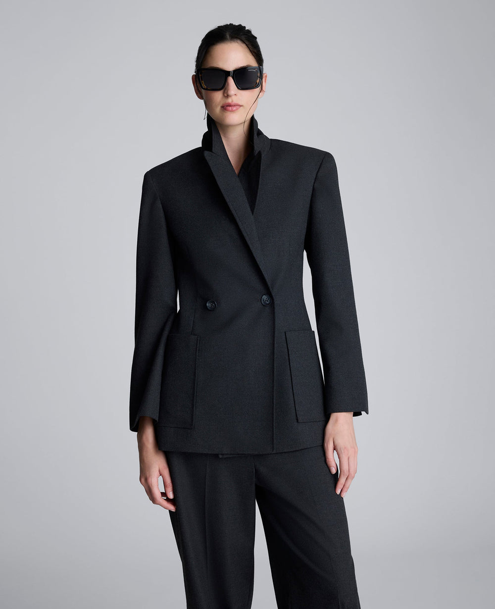 Flannel Double Breasted Jacket | Kenneth Cole CHAR COLE
