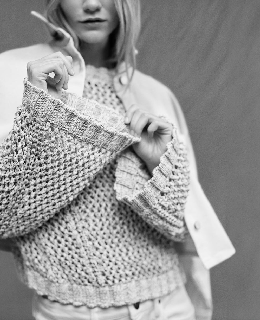 Two Tone Open Stitch Pullover – Taupe/White | Kenneth Cole | Kenneth Cole TIMELESS TAUPE/PURE WHITE