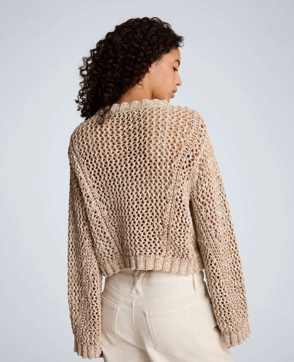 Two Tone Open Stitch Pullover – Taupe/White | Kenneth Cole | Kenneth Cole TIMELESS TAUPE/PURE WHITE