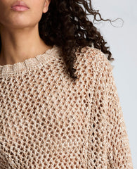 Two Tone Open Stitch Pullover – Taupe/White | Kenneth Cole | Kenneth Cole TIMELESS TAUPE/PURE WHITE