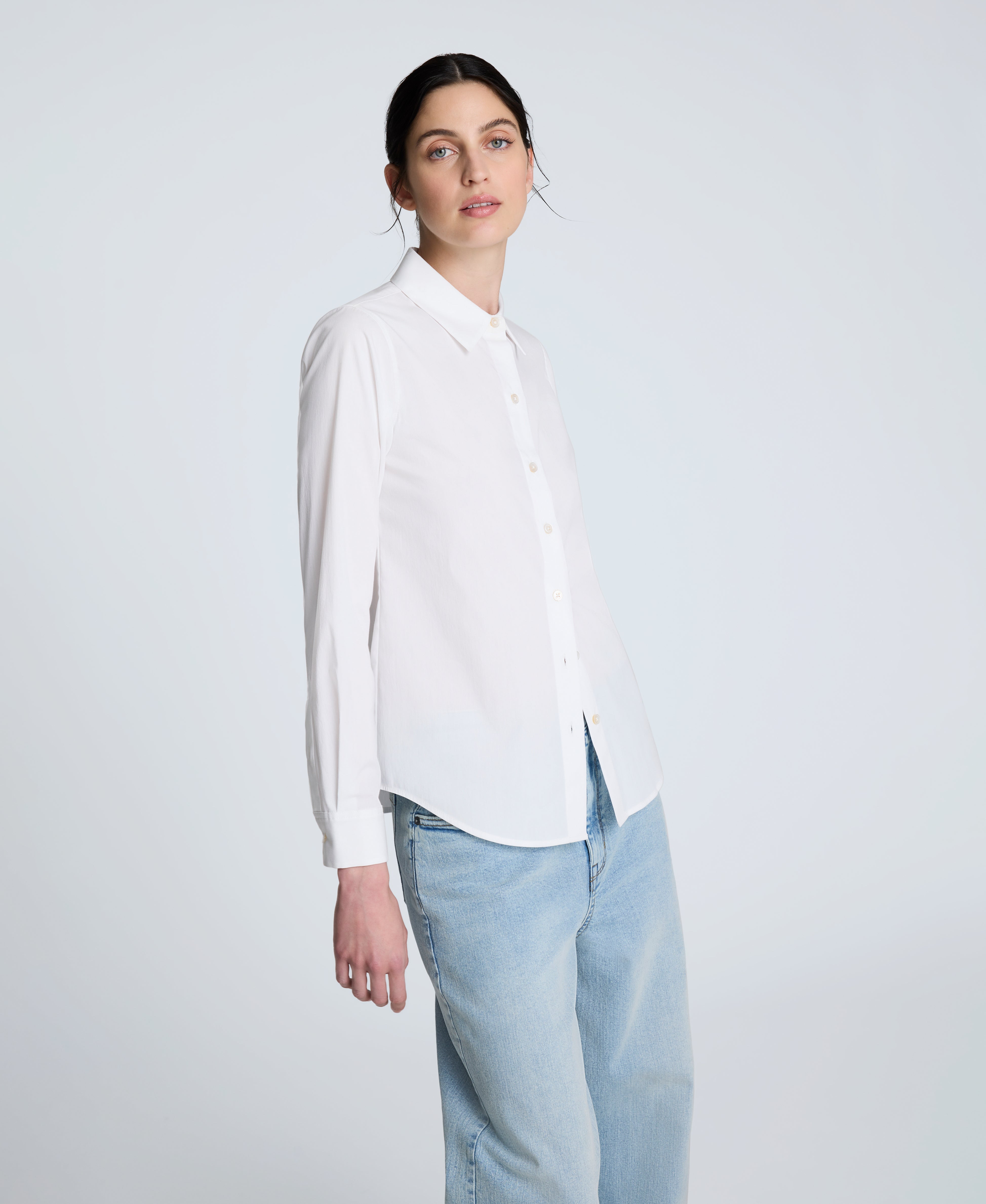 Poplin Button Front Shirt | Kenneth Cole PURE WHITE