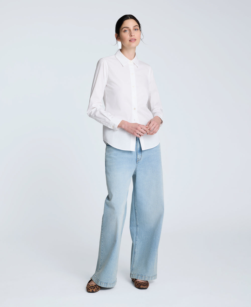 Poplin Button Front Shirt | Kenneth Cole PURE WHITE