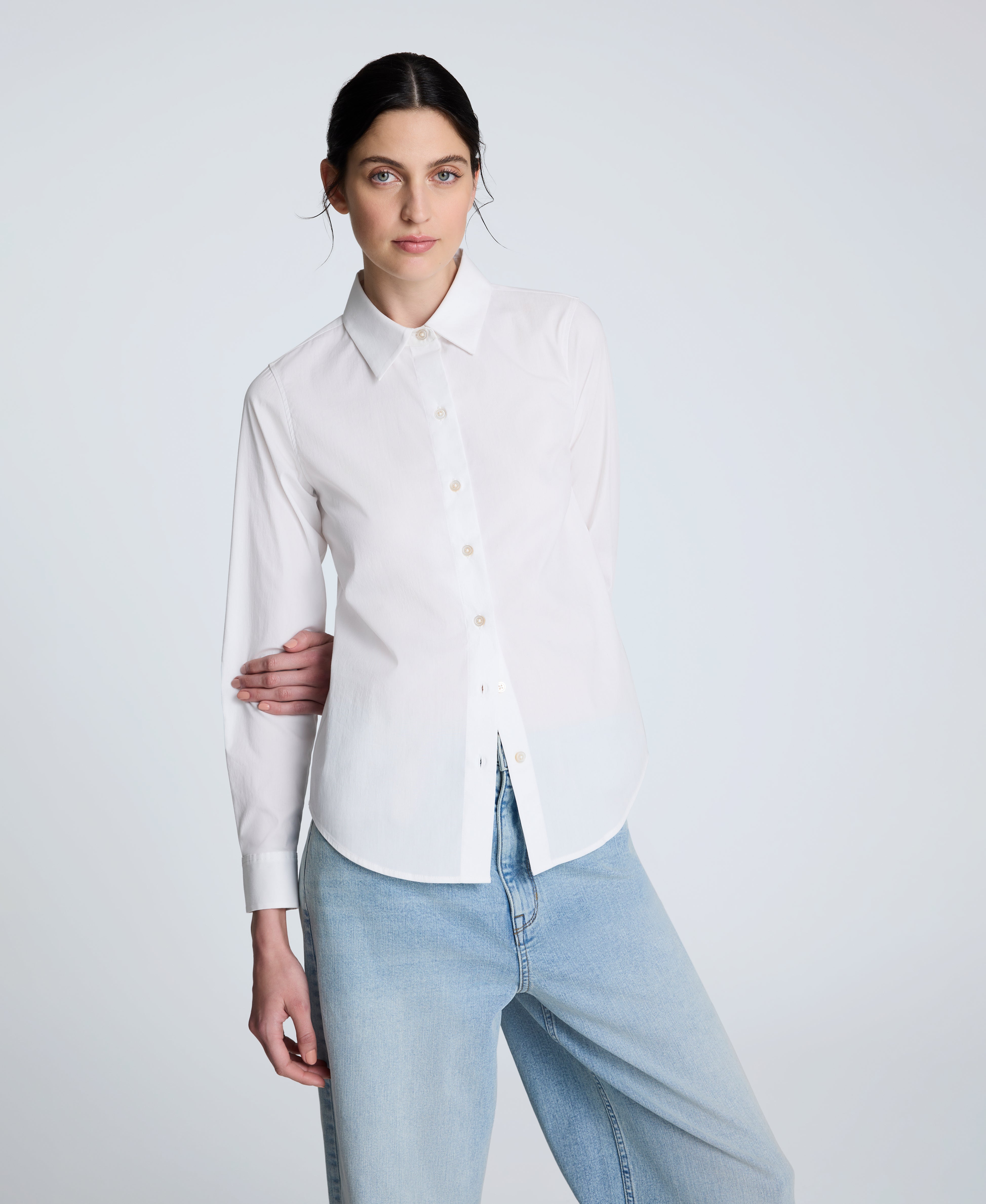 Poplin Button Front Shirt | Kenneth Cole PURE WHITE