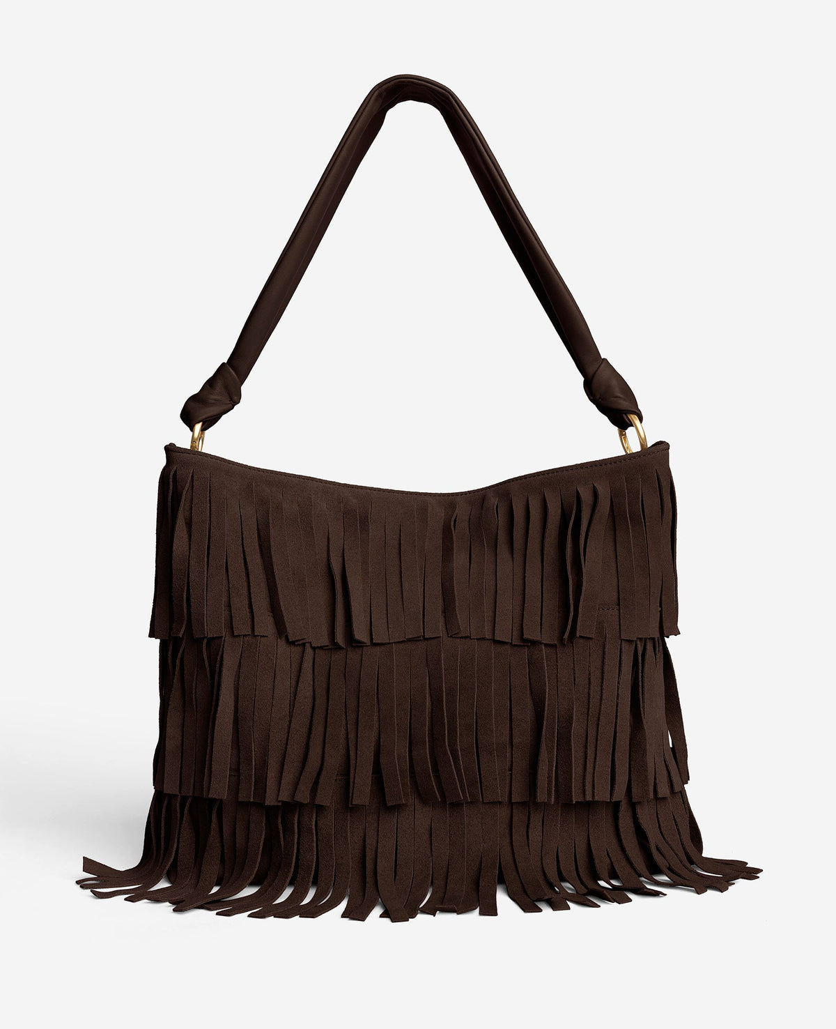 Fringe Slouch Hobo Bag | Kenneth Cole DARK BROWN