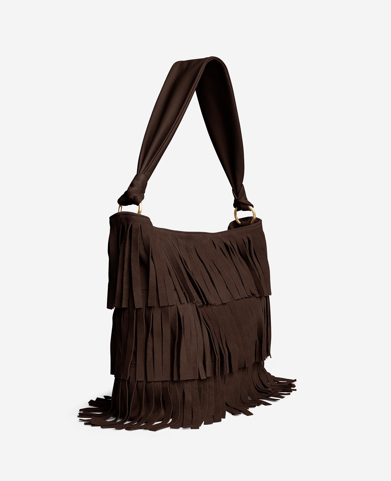 Fringe Slouch Hobo Bag | Kenneth Cole DARK BROWN
