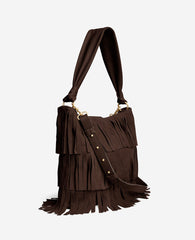 Fringe Slouch Hobo Bag | Kenneth Cole DARK BROWN