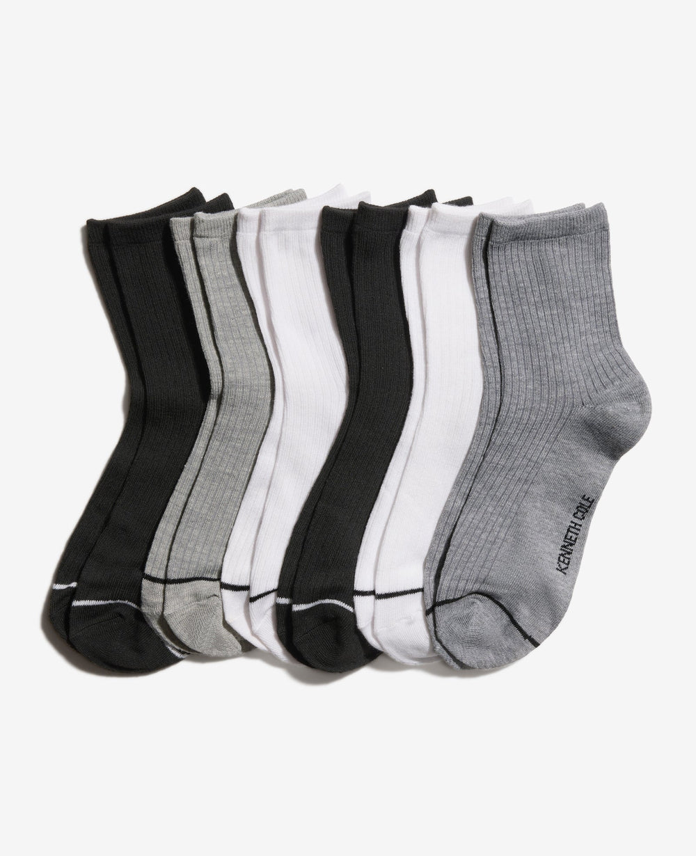 Shop Fine Rib Crew Socks 6-Pack – Medium Grey | Kenneth Cole | Kenneth Cole MEDIUM GREY