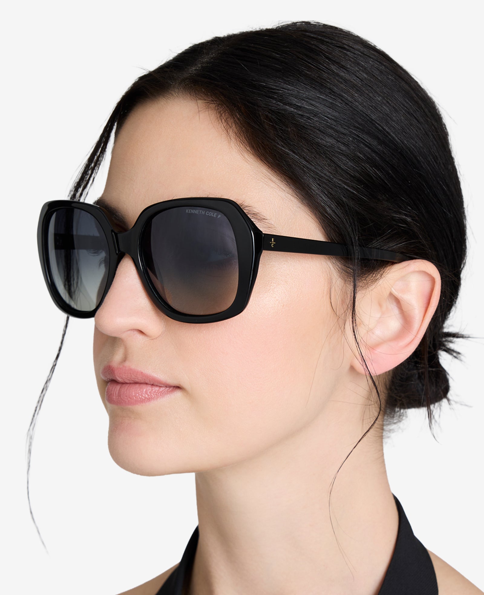 Shop Round Acetate Polarized Sunglasses | Kenneth Cole | Kenneth Cole BLACK