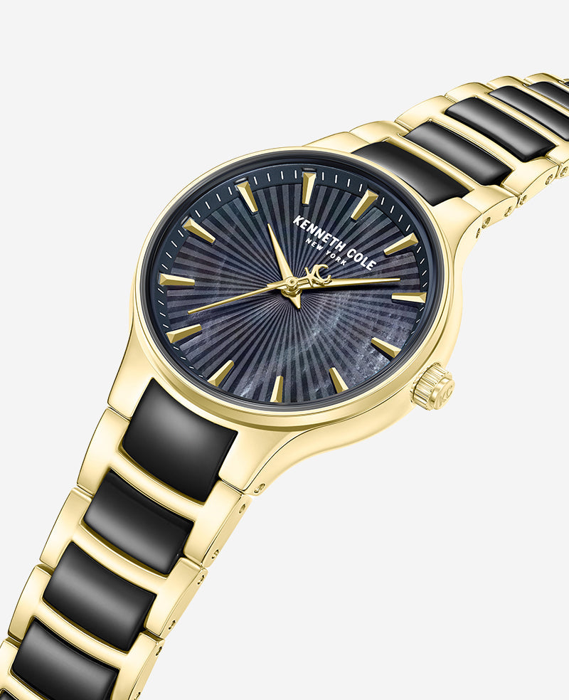 Classic Two Tone Bracelet Watch | Kenneth Cole TT BLACK/GOLD