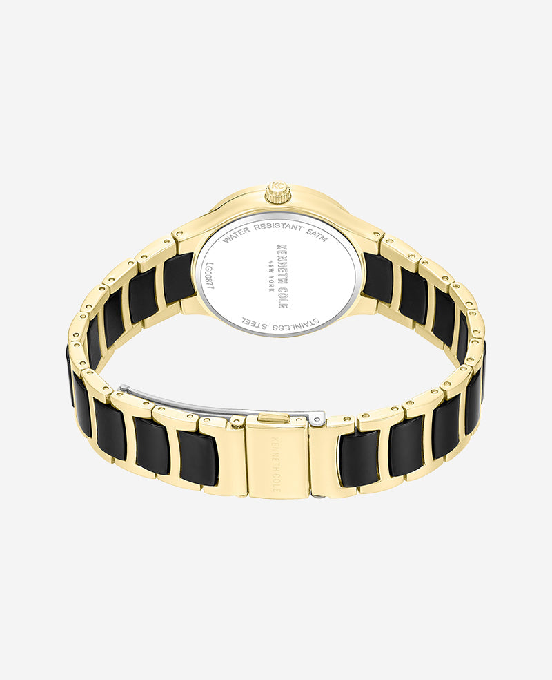 Classic Two Tone Bracelet Watch | Kenneth Cole TT BLACK/GOLD
