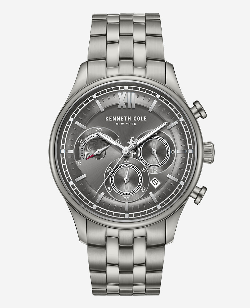 Dress Sport Chronograph Stainless Steel Bracelet Watch | Kenneth Cole GUN