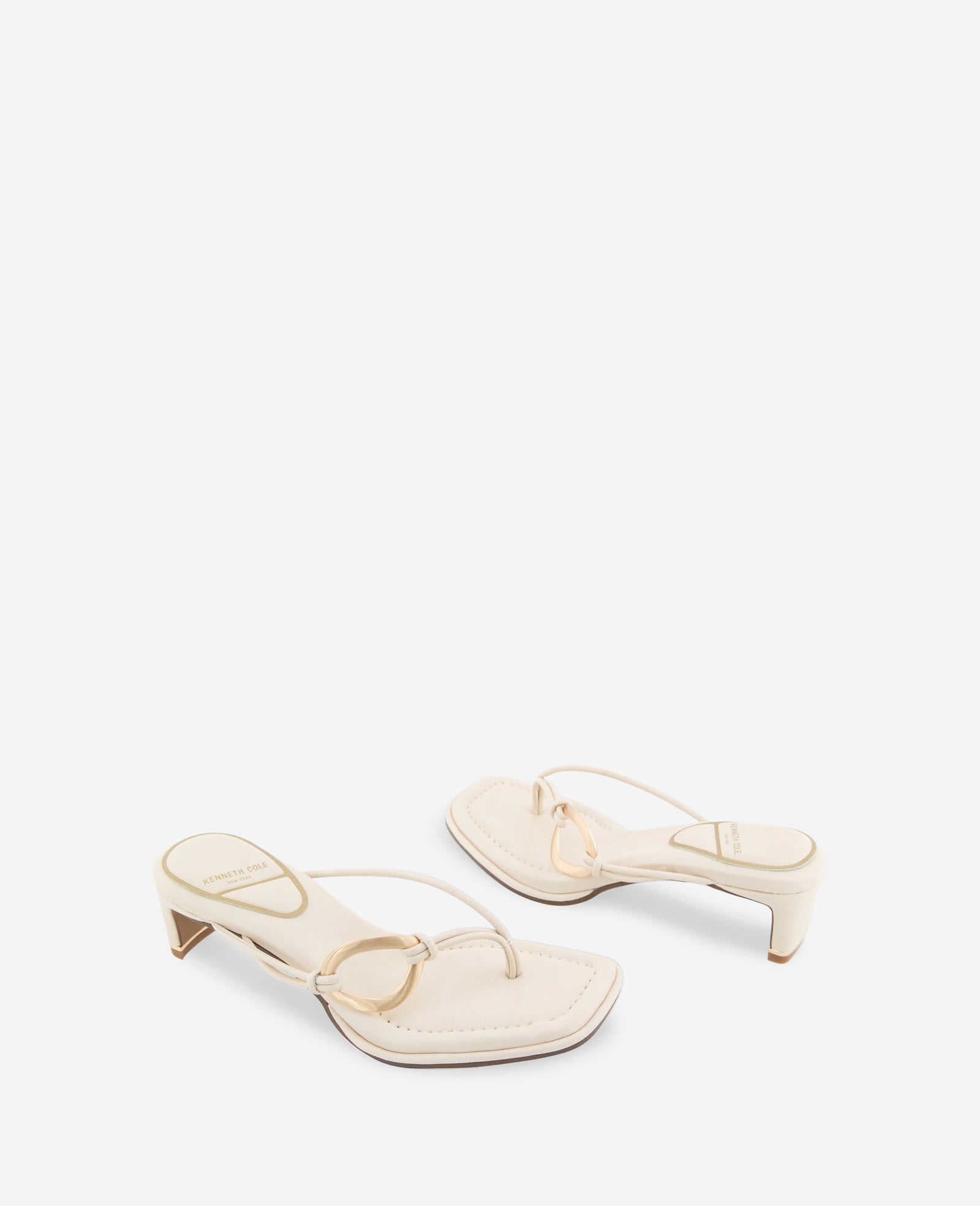 Madrid Leather Embellished Heel Sandal | Kenneth Cole WHITECAP GREY